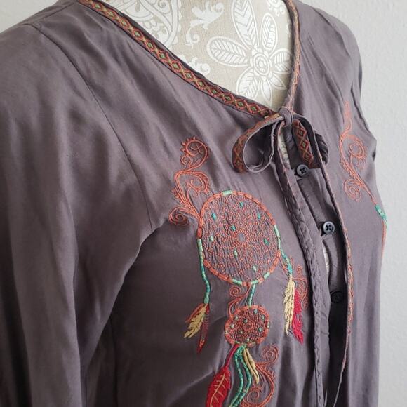 Wrangler Embroidered Long Sleeve Dress S - Picture 4 of 10